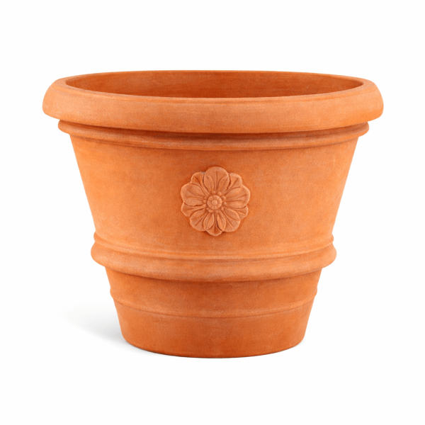 Vaso Tre Rose – klassischer Terracottatopf aus Impruneta, handgefertigt, frostfest bis -30°C